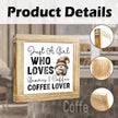 Coffees Wood Sign Just a Girl Who Loves Gnomes and Coffee Handcrafted Coffees Decor Funny Wooden Sign For Kitchen Home Office Bar Decor Cute Coffee Lover Gift Square Wood Cafe Art 5.9x5.9 Inch