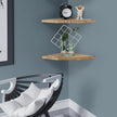 Joiishom Wood Corner Wall Shelves Set of 2, Solid Wood Corner Floating Shelves, Round End Wall Mounted Floating Corner Shelf for Bedroom, Living Room and Kitchen. (Carbonized-12 inch)