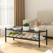2-Tier Bamboo Long Shoe Rack, Free Standing Wood Shoe Shelf Storage Organizer for Closet Entryway Stackable 35