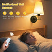 Battery Operated Wall Sconce Set of Two, Black Cordless Rechargeable Wall Lights with Remote and Timer, 12 RGB Colors Dimmable Wall Lamps for Bedroom Living Room Hallway