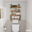 QEEIG Bathroom Floating Shelves for Wall - Shelf Over Toilet Paper Storage Farmhouse 16 inch Set of 3, Rustic Brown (028-40BN3)