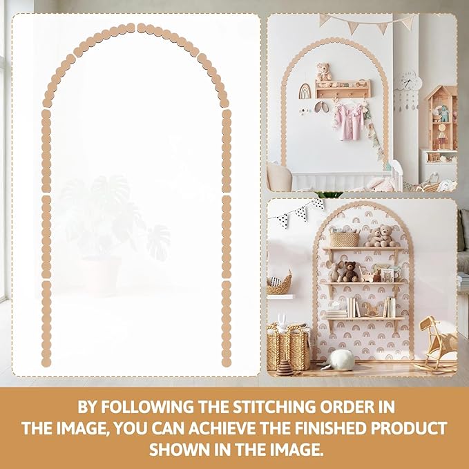 Novabright Unfinished Round Decorative Wood Trim Pre-Cut Wood Molding Cute DIY Moulding Trim Decorative Wainscoting Panel for Home Wall Cabinet Shelf Window Door, 60 x 36 Inch