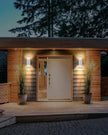 Housen Solutions Dusk to Dawn Outdoor Lighting, IP65 Waterproof Exterior Light Fixtures, 2 Pack Sensor Porch Light Outdoor Wall Sconce for House Garage, Matte White Aluminum