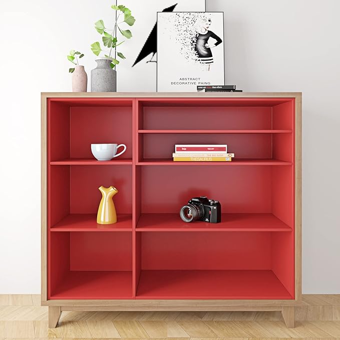 Livelynine 24 Inch Red Contact Paper for Cabinets Countertops Shelves Matte Red Wallpaper Peel and Stick Waterproof Kitchen Cabinet Covers Removable Wall Paper Red Vinyl Wrap for Cabinets 197"L Large