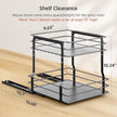 Pull Out Spice Rack Organizer for Inside Cabinet, 2 Tier Metal Spice Organization for Cabinet, 9.65