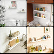 2 Pack 15.7 in White Floating Shelves for Wall, Wooden Wall Shelves for Bedroom Living Room Kitchen, Modern and Rustic Bathroom Shelves with Raised Lip, Decor Floating Shelf for Storage Display
