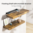 AMADA HOMEFURNISHING Floating Shelves, Wall Shelves for Bathroom/Living Room/Bedroom/Kitchen Decor, Decor Shelf with Invisible Brackets Set of 3, Rustic Brown - AMFS07V