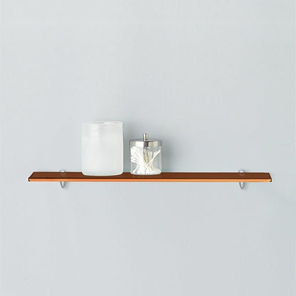 Fab Glass and Mirror 8" L x 24" W, Bronze Rectangle Floating Shelf Kit Glass Sheleves, 8" x 24" (1H-AVE6-NMJJ-BRZ)