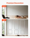 VEVOR Wall Molding 3 Pack, Wainscoting Panels Kit, Lightweight Paintable Polystyrene, Easy to Install, Waterproof Accent Wide Profile Trim for Interior Living Room, Bedroom,White (24x54 + 24x24 in)