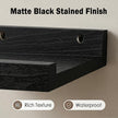 Z metnal Small Floating Shelves, Natural Wooden Display Wall Shelf for Picture Ledge, Nursery Floating Shelves, Black, Wall Mounted, 8 x 5.5 inch, 2 Pcs