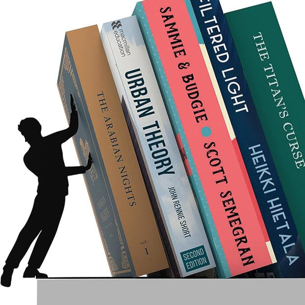 Artori Design Book Ends to Hold Books Heavy Duty - Hidden Metal Bookends for Shelves Desk or countertop - Bookend Book Holder for Home Decorative - Gift for Book Lovers and Home Decor (Cliffhanger)
