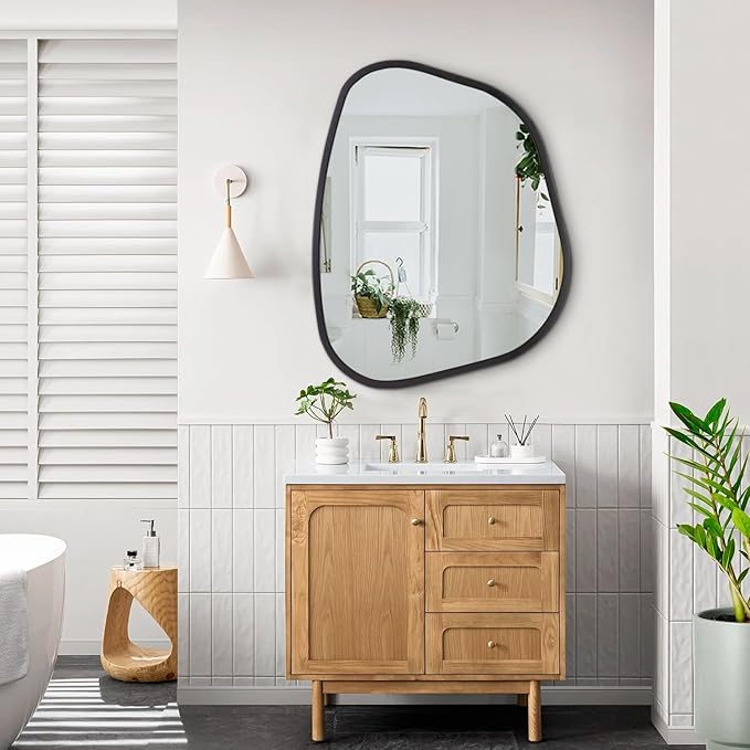 Black Asymmetrical Mirror Large 26