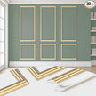 DODOKIE Peel and Stick Wall Molding Kit, Pre Cut Molding Wainscoting Panels for Interior Home Wall Moulding Décor Living Room Decoration, Self-Adhesive Ready to Assemble Gold (3 Set, 24 x 78 in)