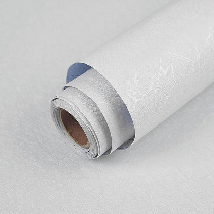 Abyssaly White Wallpaper Peel and Stick Wallpaper Self Adhesive Embossed White Contact Paper Removable Kitchen Vinyl Film Textured Cabinet Shelf Paper 15.7" X 984.2"