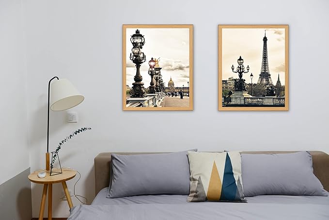 16x20 Frames Set of 3, 16x20 Picture Frames for Wall, Wooden Poster Frames with Plexiglass for Prints, Poster, and Art (Natural Wood)