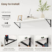 Fun Memories Deep Floating Shelves for Wall, 36W x 8D Wall Mounted Shelves Set of 2, Wide Display Ledge Shelf with Sturdy Metal Brackets for Living Room, Bathroom, Bedroom and Kitchen, White