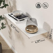 Danpoo White Floating Shelf for Wall Storage, Metal Wall Shelf for Living Room/Bathroom/Kitchen, Display Shelf for Collectibles, 16