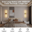 Shineled Wall Sconces Set of 2, 29'' Battery Wall Sconce with Remote Control, 350° Gold Rotatable Dimmable Wall Lamp, Wireless Wall Lights for Bedroom, Living Room