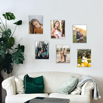 DZZ Clear Acrylic Photo Picture Frames Display Picture,Wall Mounting Clear for Home,School,office,-Vertical, 4x6, Set of 6