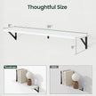 Floating Shelves, 8 Inch Deep Rustic Wood Wall Storage, 36W x 8D Wall Shelves Set of 2, Heavy Duty Metal Brackets, Industrial Book Shelf for Living Room, Kitchen, Bathroom, Bedroom, White