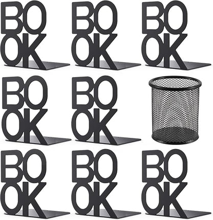 4 Pair Book Ends, Bookends, Book Ends for Shelves, Bookends for Shelves, Bookend