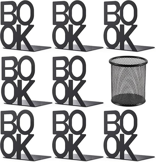 4 Pair Book Ends, Bookends, Book Ends for Shelves, Bookends for Shelves, Bookend
