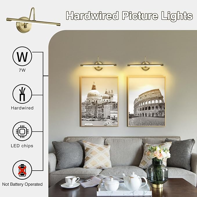 JOOSENLUX Modern LED Picture Lights Fixtures,Art Decor Metal Artwork Mini Accent Spotlights 16.54