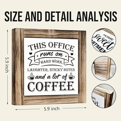 Easy Vibe Office Decor - Inspirational Wooden Box Sign, 5.9 * 5.9 inches