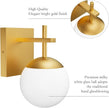 Ralbay Gold Wall Sconce, Mid Century Modern Gold Wall Light Fixtures Milky Glass Indoor Wall Lamp for Home Decor Bathroom Kitchen Living Room Vanity Hallway, Gold 1 Light (Exclude Bulb)