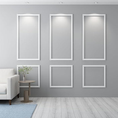 OUZUGIE 3 Set Wall Molding Kit Pre-Cut Wainscoting Panels for Easy DIY Interior Wall Decor & Accent Walls - Installed with Glue(Not Including) 3 Top 3 Bottom