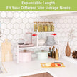 Expandable Cabinet Shelf Organizer Rack, Stackable Kitchen Counter Storage Shelves Stand, Adjustable Height Pantry Shelf Spice Rack