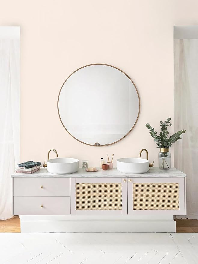 Peel and Stick Wallpaper Solid Color Nude Contact Paper Matte Wall Paper for Bedroom Bathroom Beige Wallpaper Removable Self-Adhesive Kitchen Wall Decor Vinyl Roll 17.3