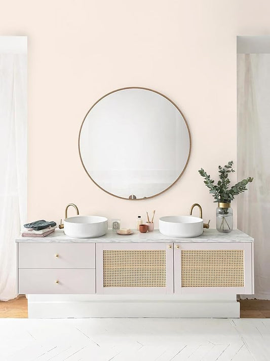 Peel and Stick Wallpaper Solid Color Nude Contact Paper Matte Wall Paper for Bedroom Bathroom Beige Wallpaper Removable Self-Adhesive Kitchen Wall Decor Vinyl Roll 17.3" x 197"