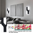 Modern LED Wall Sconce, Black Indoor Wall Light Fixtures Set of 2, 8W Acrylic Wall Mounted Lamp, 6000K Cold White Wall Sconces Lighting for Hallway, Bedroom, Stairway, Corridor, Bathroom