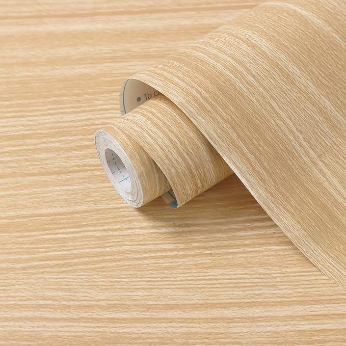 Heroad Contact Paper Peel and Stick Wallpaper Wood Contact Paper for Cabinets and Drawers Countertops Modern Natural Light Wood Grain Oak Maple Cherry Removable Paper Vinyl