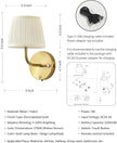 PUSU Motion Sensor Gold H9.6 inch Small Wall Sconces Set of 2, LED Cordless Rechargeable 5200mAh Battery Operated Fabric Wall Lamps with Remote, Lighting for Living Room, Bedroom, Hallway, Stairs