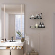 Metal Wall Shelf, Metal Floating Shelf, Black Floating Shelf, Small Shelf for Wall, Display Shelves for Bathroom Bedroom Kitchen (Black, 12Inch)