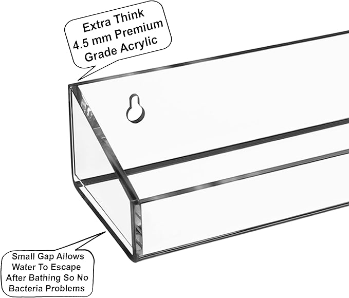 AMT 2 Pack Acrylic Floating Shelves, 15