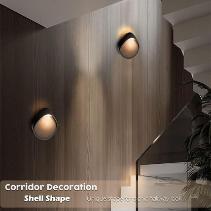 ANCIENTPWR Black Wall Sconce, Modern LED Wall Lamp – 3000K Warm White Hardwired Wall Light, Matte Finish Artistic Sconce for Living Room, Bedroom, Hallway, Corridor (1 Pack)