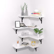 NATURE'S SOURCE Corner Floating Shelves Set of 4, Corner Shelves Wall Mounted, for Bedroom Kitchen Living Room Bathroom Office- Modern Style (White, Set of 4)