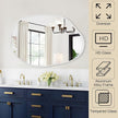 Large Asymmetrical Wall Mirror Aluminum Alloy Frame Irregular Bathroom Mirrors Brushed Metal Vanity Wall Mounted Mirror for LivingRoom Bedroom Entryway Room Home Decor White 26