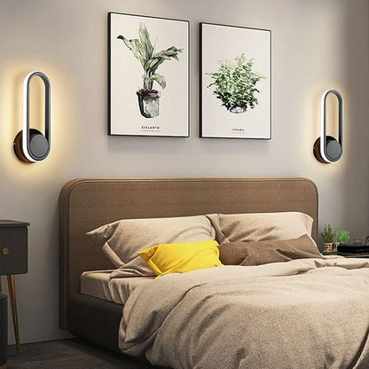 XEYOU 12W Modern Wall Sconce Rotatable 330° Indoor Black LED Wall Light Fixtures for Bedroom Living Room Hotel Hallway Aisle Corridor, Warm White 3000K