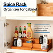 JinDoWin Spice Organization for Cabinet, Cabinet Spice Organizer, 3-Tier Spice Rack Organizer for Cabinet, Multi-Use Seasoning Organizer & Seasoning Rack (2, Dark Bamboo)