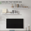 Marsmiles Wood Floating Shelves for Wall Set of 2, 36 Inch Wide Rustic Wooden Floating Shelves, Invisible Wall Mounted Display for Living Room Bedroom Kitchen Bathroom Office, Black