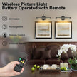 JOOSENLUX Modern Wall Lights Battery Operated Black Wireless Picture Lights for Wall 16.5