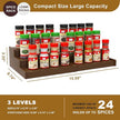 Spice Rack Organizer for Cabinet 2 Pack, 3 Tier Expandable Bamboo Spice Storage for Kitchen Cupboard Pantry, Brown