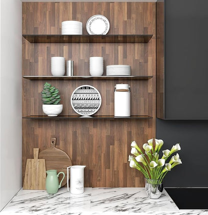 MelunMer Wood Peel and Stick Wallpaper Dark Wood Grain Contact Paper for Cabinets Self Adhesive Removable Wallpaper Faux Wooden Planks Contact Paper for Countertop Decorative 591 in L 15.7 in W