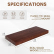 Floating Shelves, 9.3 Inch Deep Floating Shelves for Wall, Solid Wood Shelves 24 Inch Long, Deep Wall Shelves for Living Room, Bathroom, Kitchen, 24