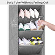 SLEEPING LAMB Over The Door Shoe Organizer for Closet with Large Deep Pockets, Narrow Shoe Rack for Door Hanging Boots Storage, Grey