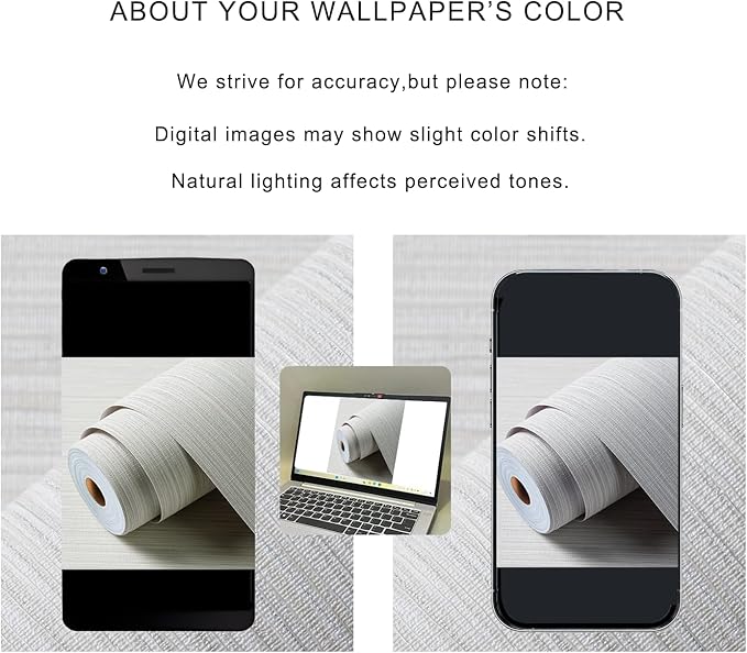 Grasscloth Textured Wallpaper Peel and Stick 24inX393in Fabric Wall Paper Upgraded Thick Self-Adhesive Vinyl Contact Paper for Home Use(Beige Grey)